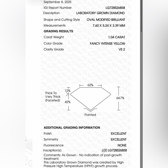 Fancy Intense Yellow Diamond Ring - Picture 9 of 9